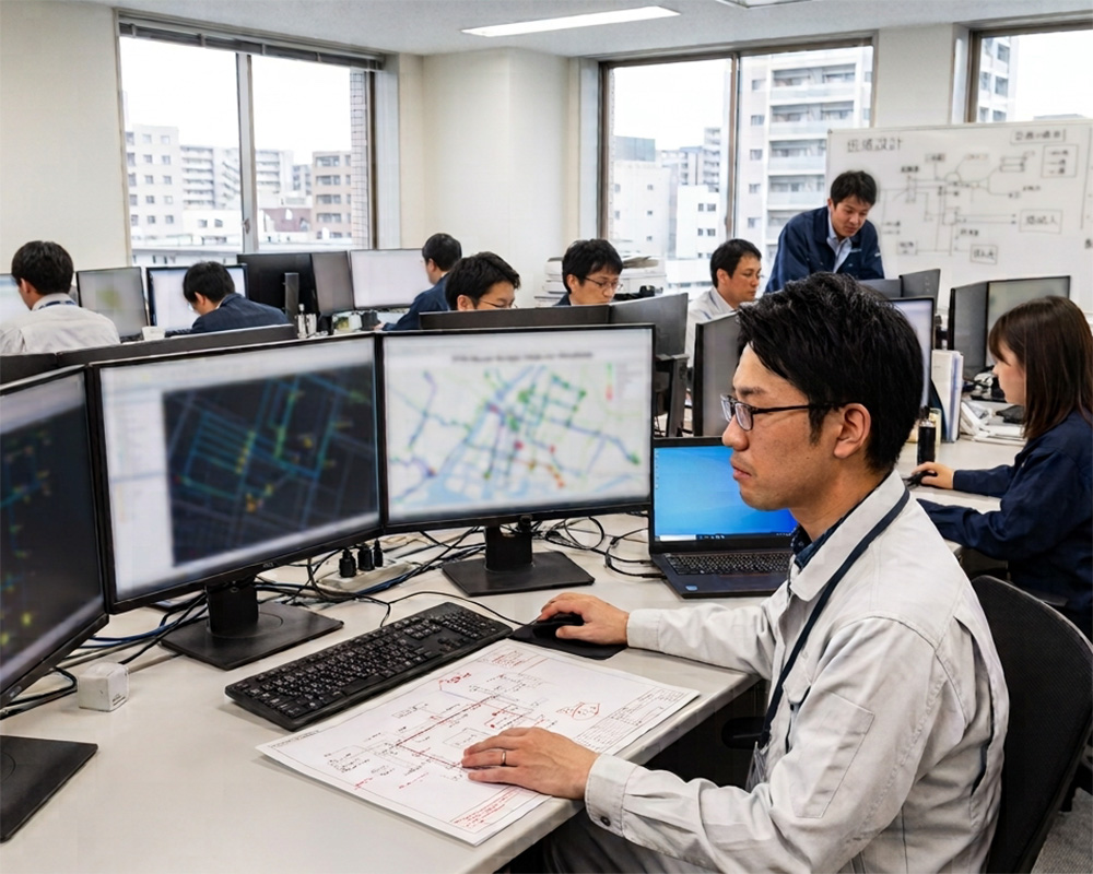 回線設計の作業画面